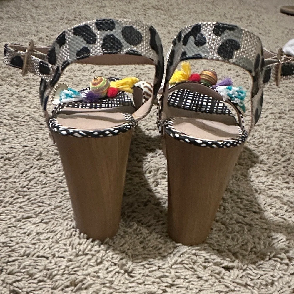 Betsey Johnson Black and Multicolor Sandals - Picture 3 of 4